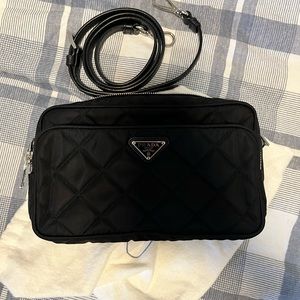 Prada quilted nylon camera bag